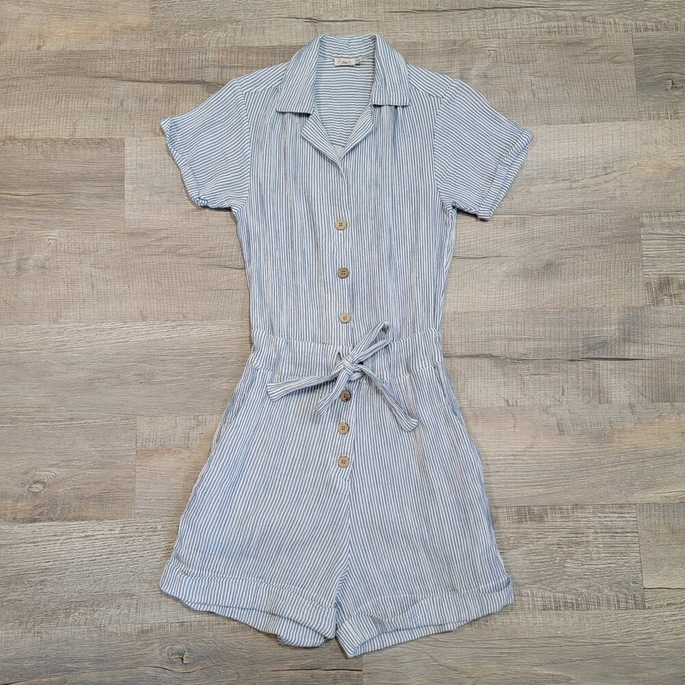 Faherty Blue Striped Jumpsuit - Picture 2 of 9